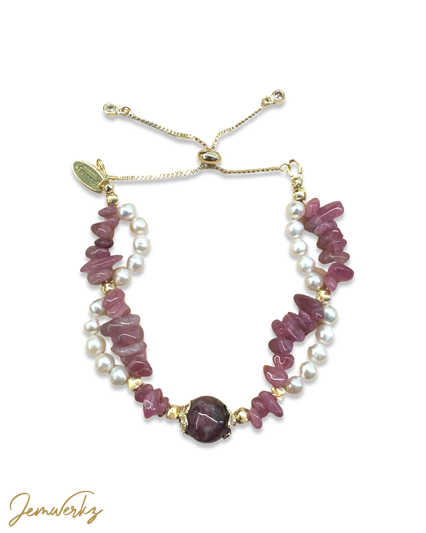 TAMAO 1.0 - Pink Tourmaline and Swarovski Pearls Bracelet