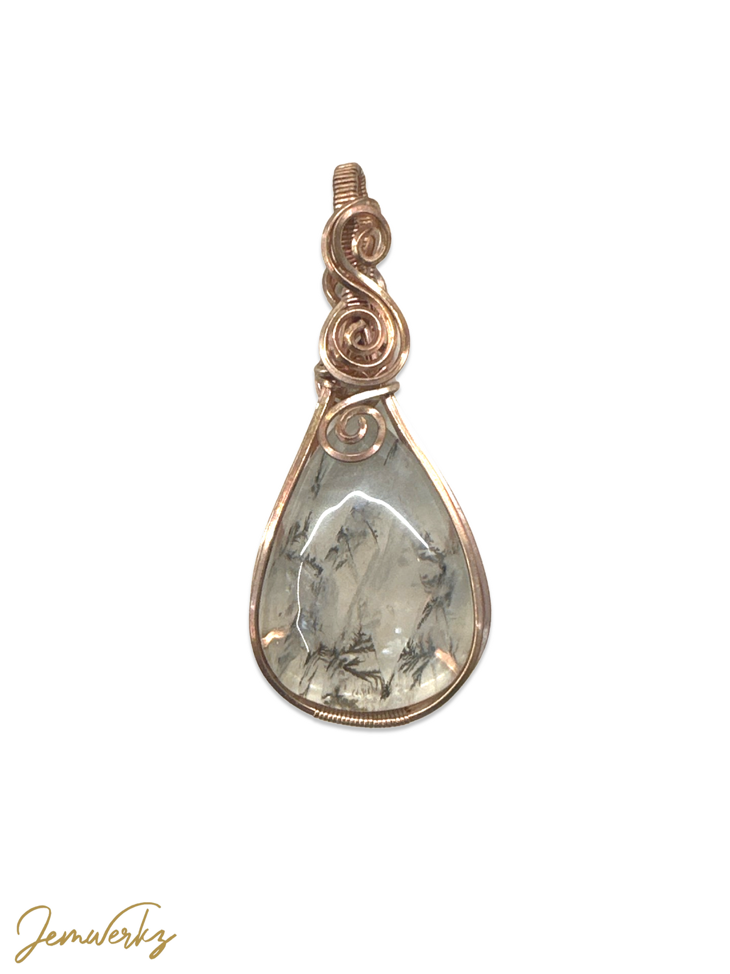 DAPHNE - Dendritic Quartz Wire-wrapped Pendant