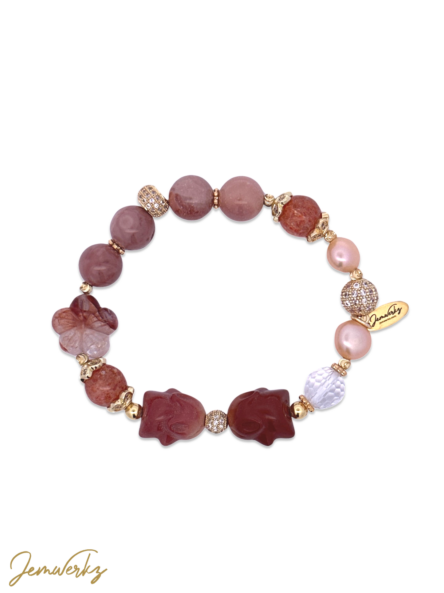 ALONNA - Alashan Agate Bunny Medley Bracelet