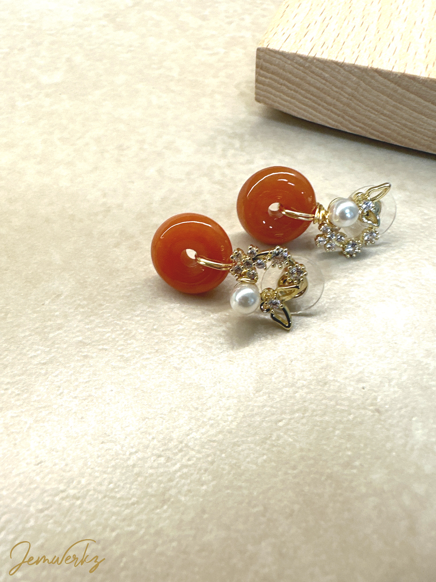 JREAM - Red Jade Donut Earrings