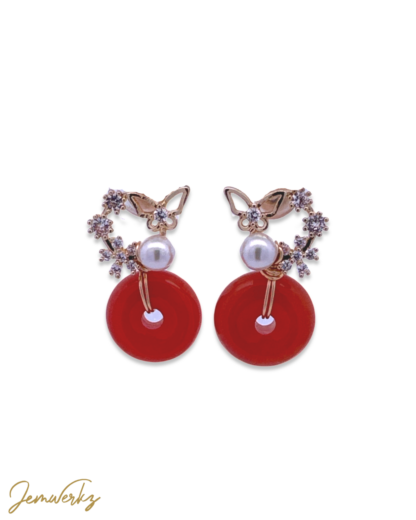 JREAM - Red Jade Donut Earrings