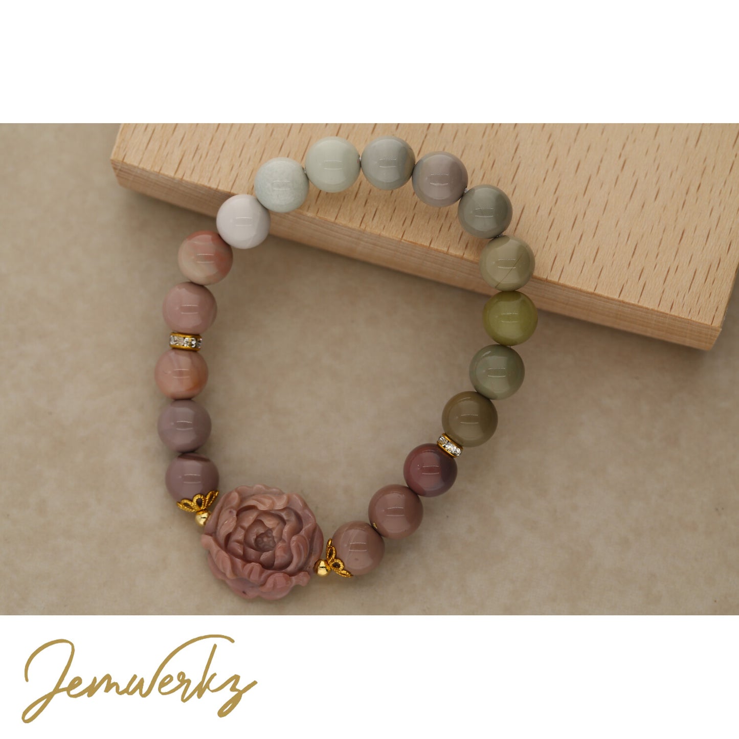 Floral Alashan Agate Bracelet | Alashan Agate Bracelet | Jemwerkz