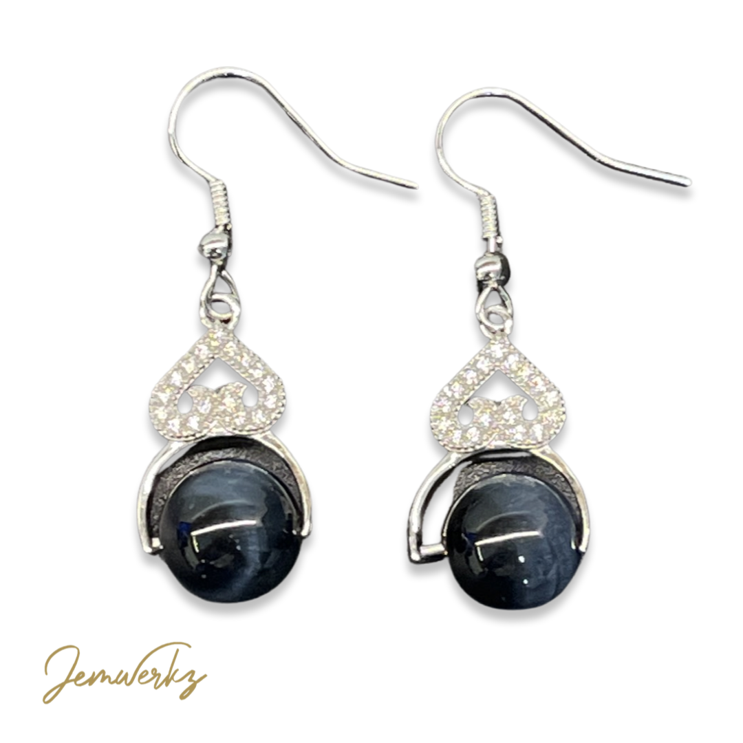 TEIGAN - Blue Tiger Eye Earrings