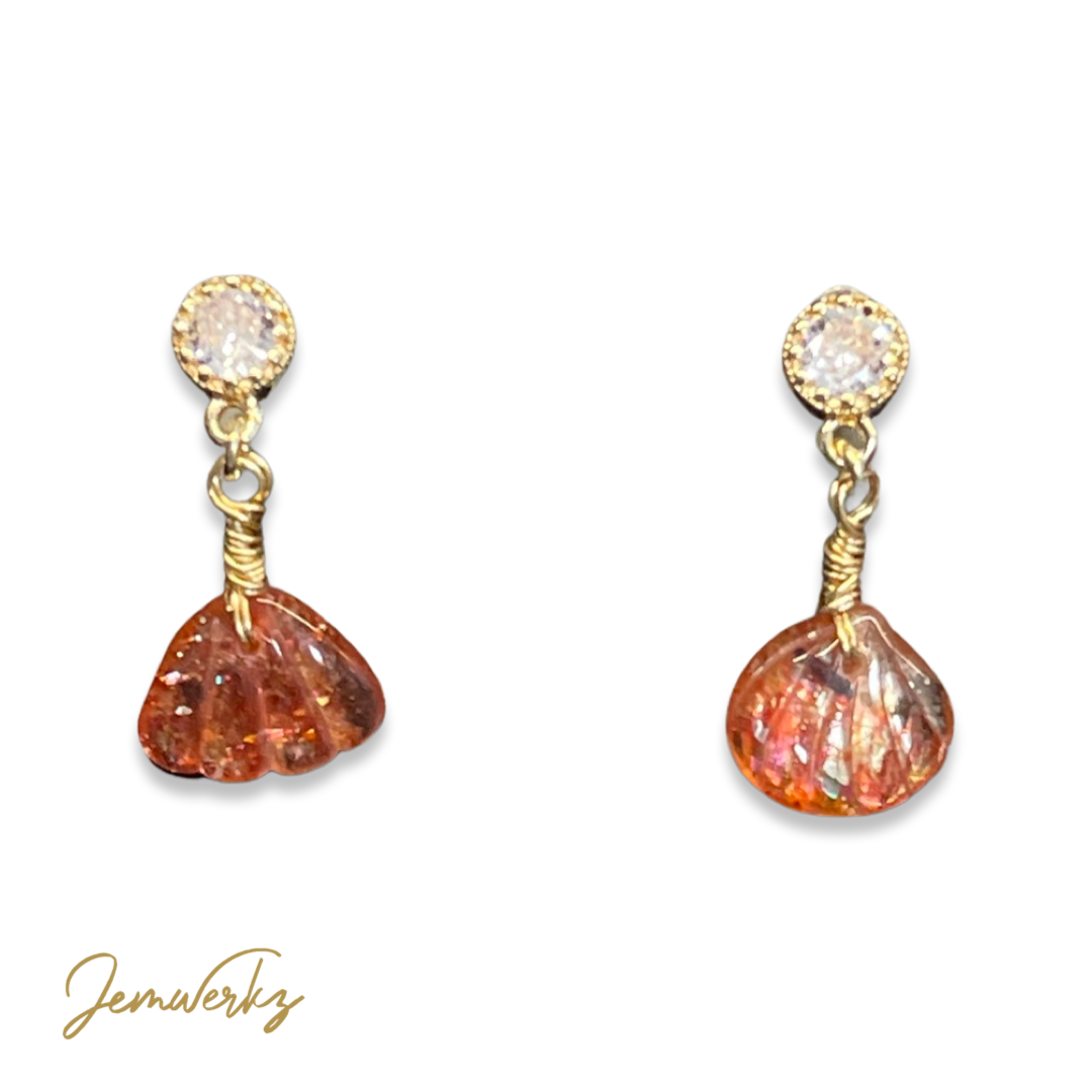 SOLEIL 2.0 - Sunstone Shell Earrings