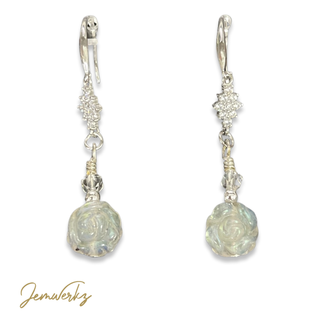 LANA - Labradorite Rose Earrings