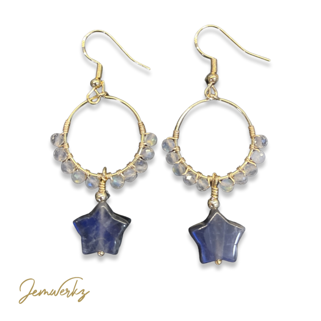 LITZY - Labradorite Star Hoop Earrings