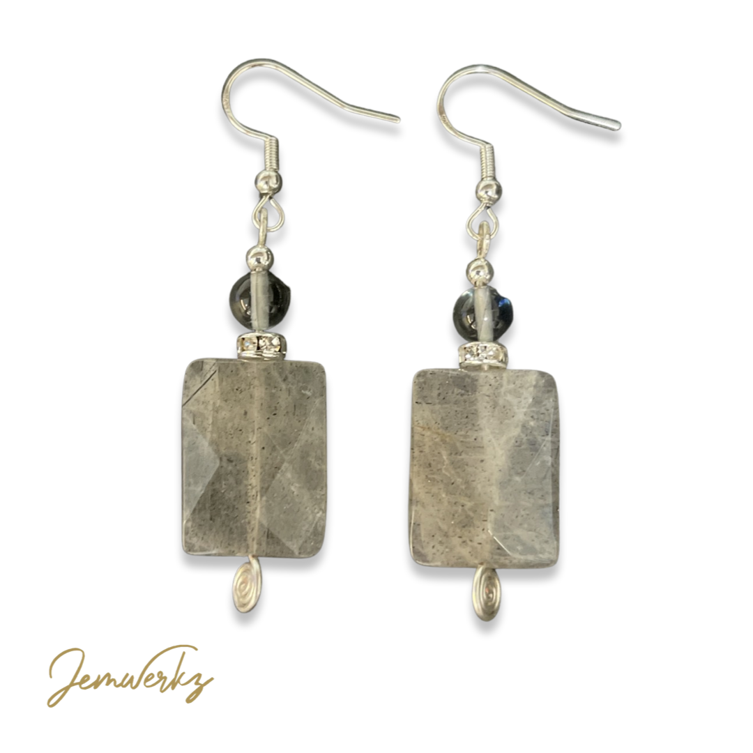 LIV - Labradorite and Swarovski Crystal Earrings