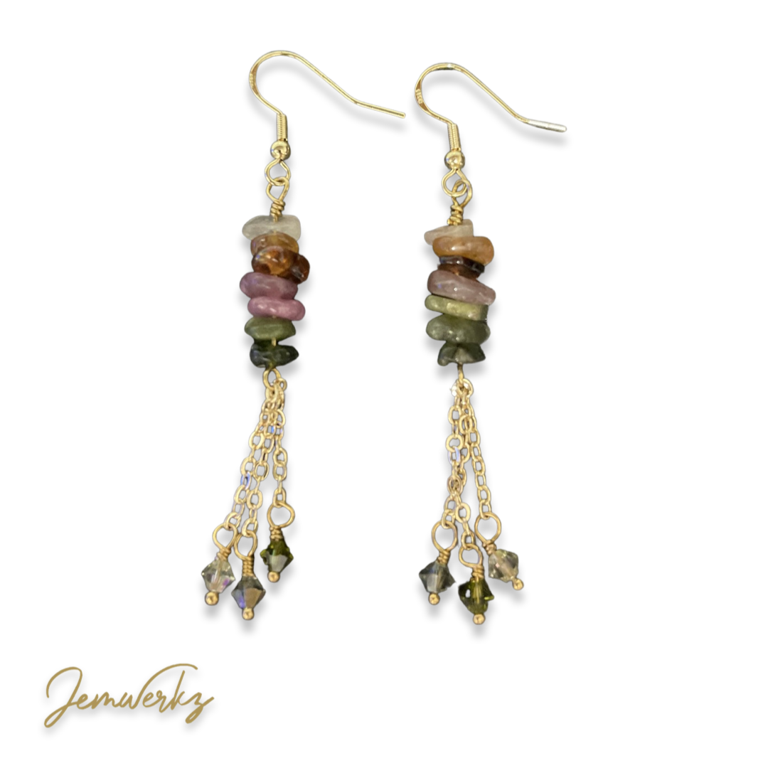 TIANA 1.1 - Tourmaline Chips Earrings