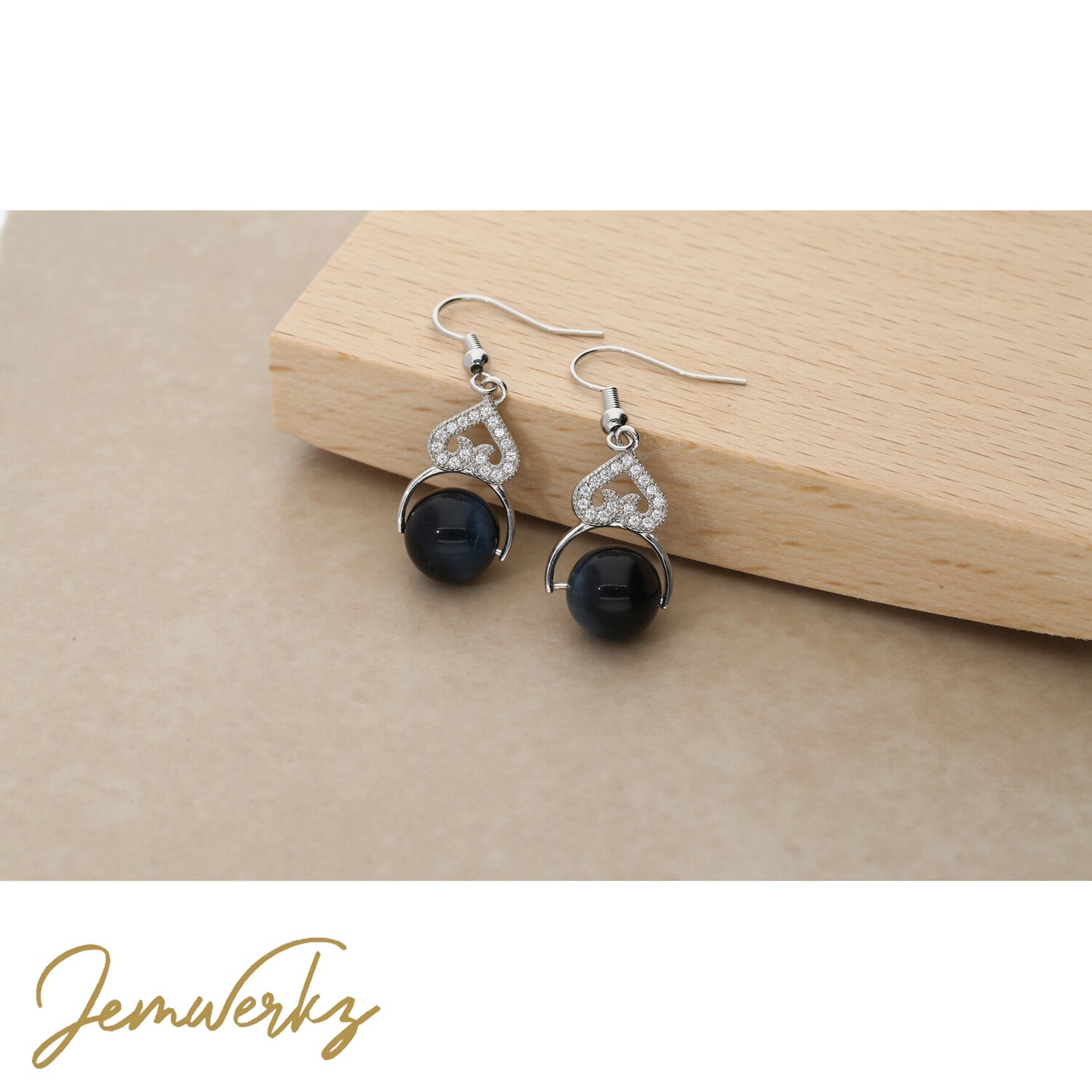 TEIGAN - Blue Tiger Eye Earrings