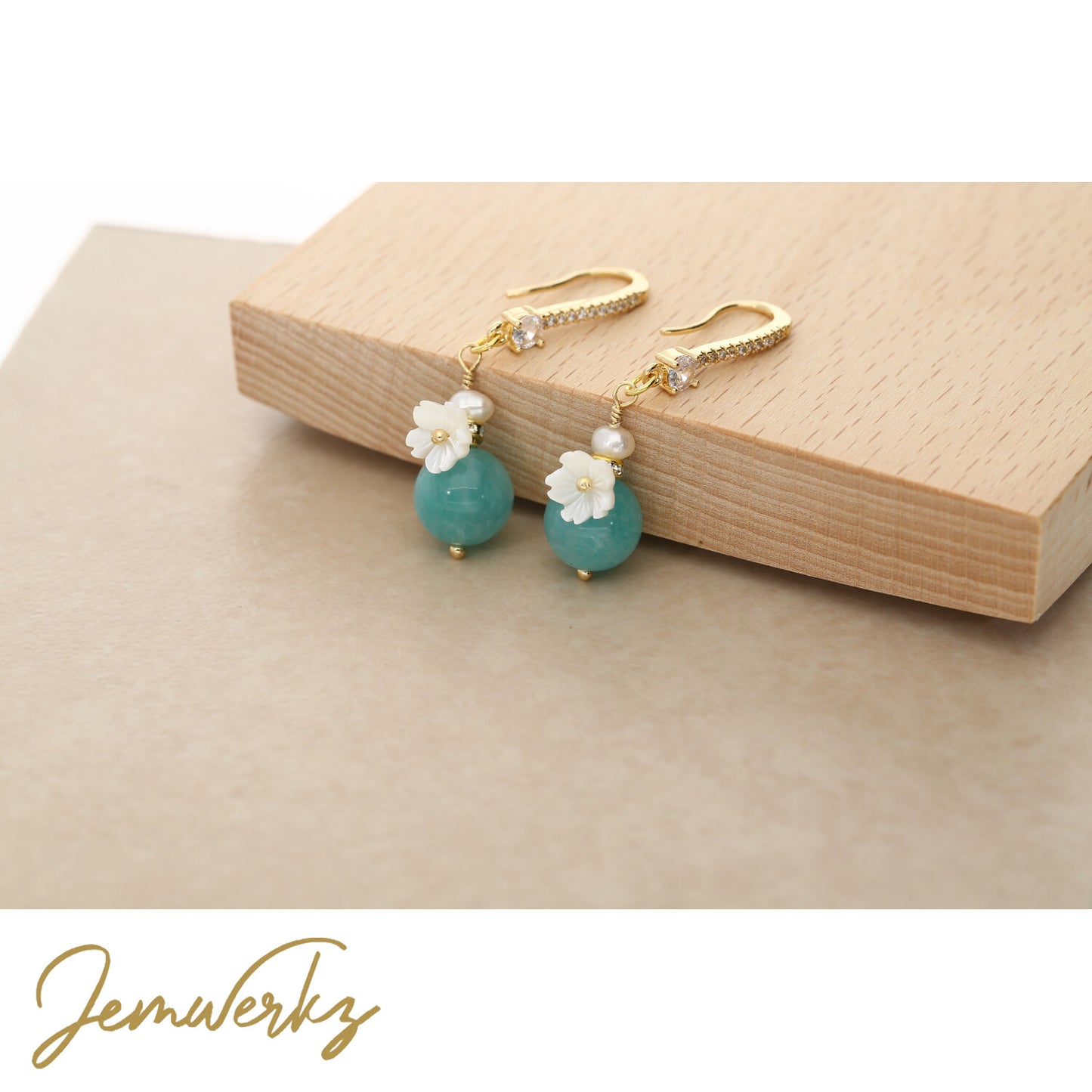 Icy Blue Amazonite Earrings | Amazonite Earings | Jemwerkz