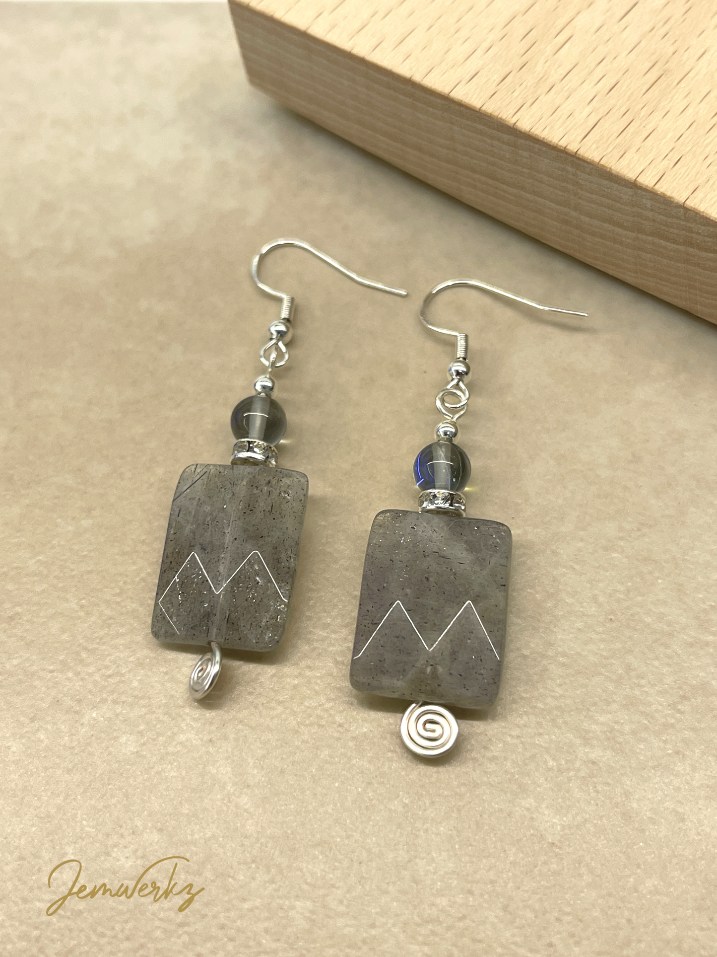 LIV - Labradorite and Swarovski Crystal Earrings