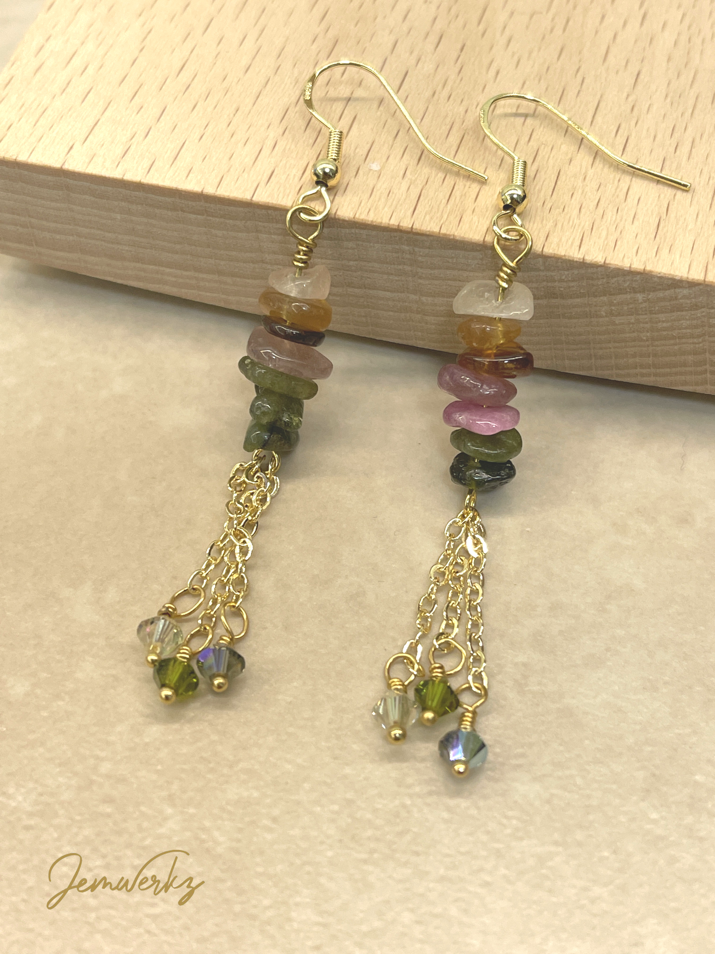 TIANA 1.1 - Tourmaline Chips Earrings