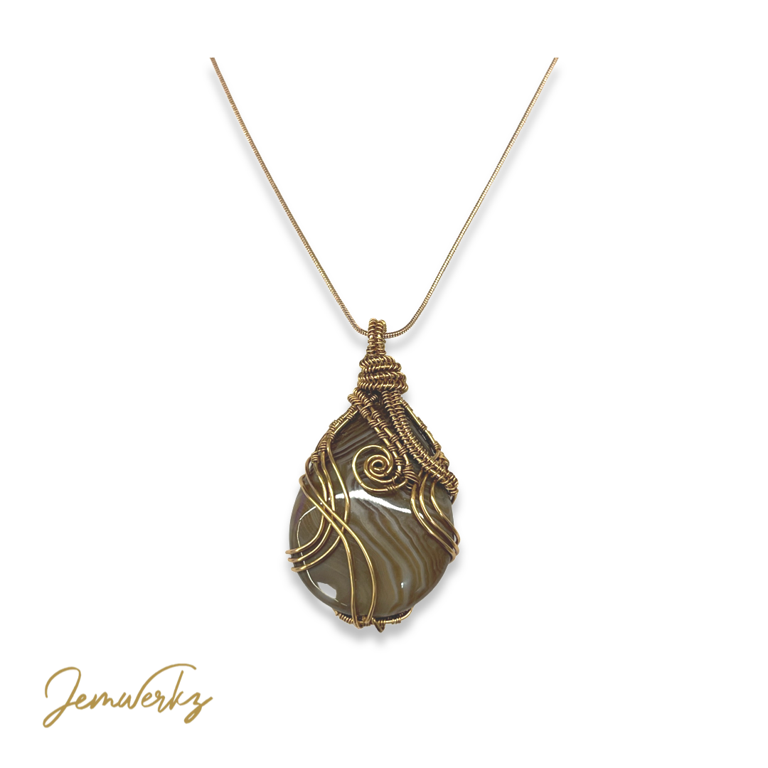 Wire Wrap Square Stone | Square Stone Necklace | jemwerkz