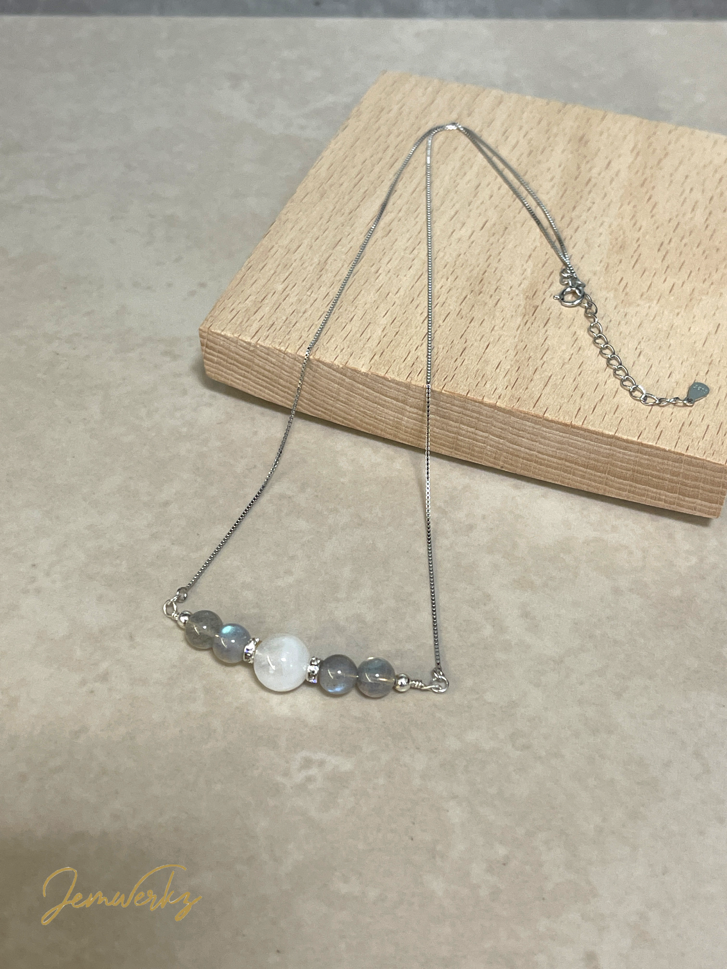 LILY 1.1 -  Moonstone and Labradorite Necklace