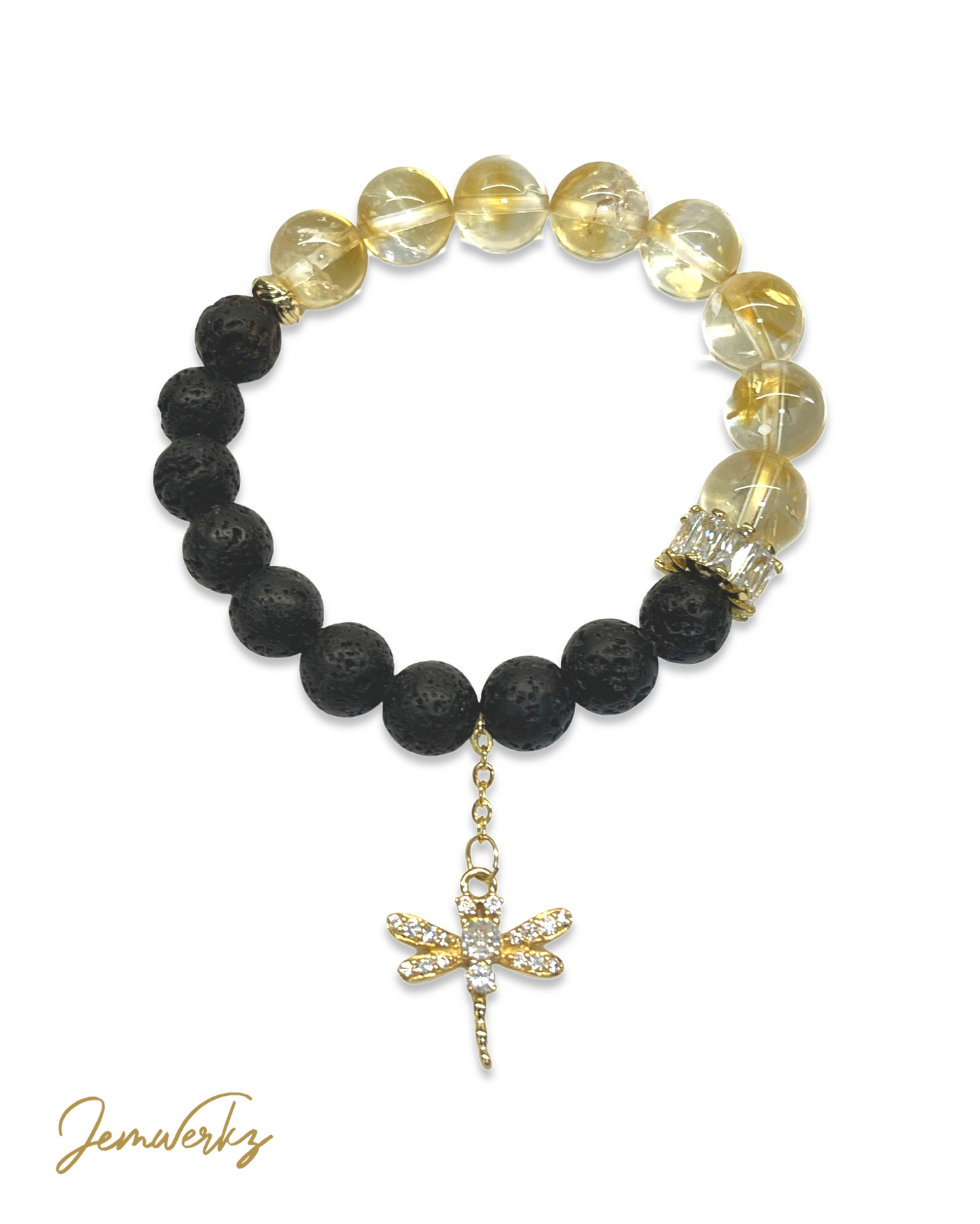 CLARA - Citrine and Lava Stones Bracelet
