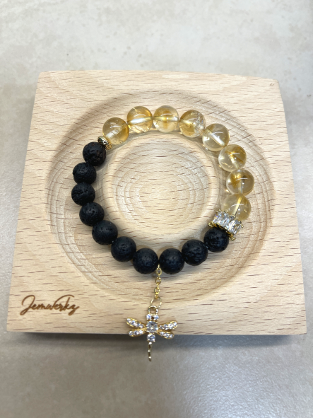 CLARA - Citrine and Lava Stones Bracelet