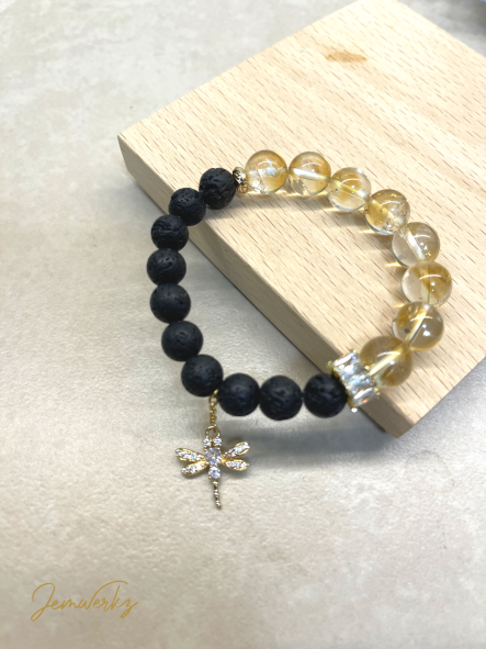 CLARA - Citrine and Lava Stones Bracelet