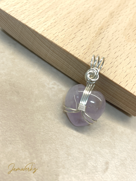 ALYCE - Amethyst Heart Wire-wrapped Pendant