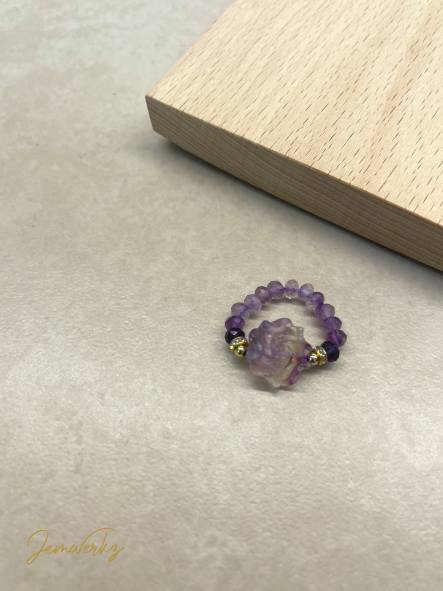 FINLEY 1.1 - Fluorite Rose Ring
