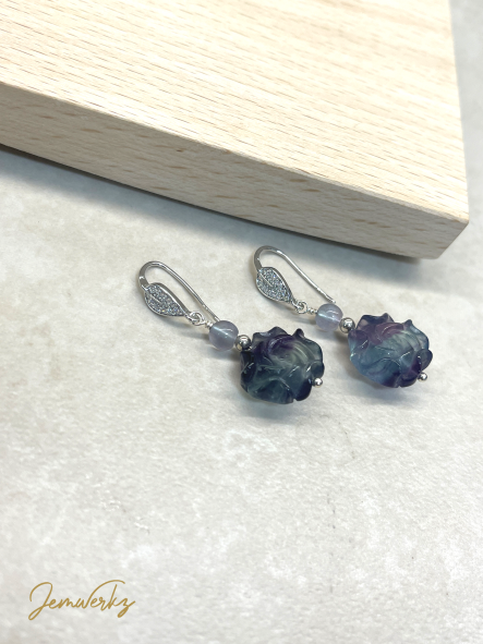 FAITH - Fluorite Flower Earrings