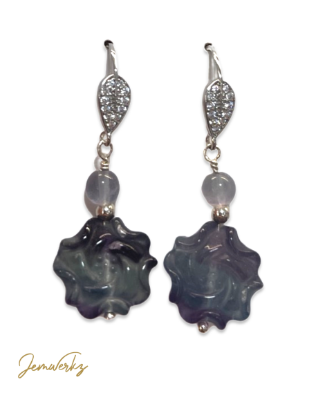 FAITH - Fluorite Flower Earrings