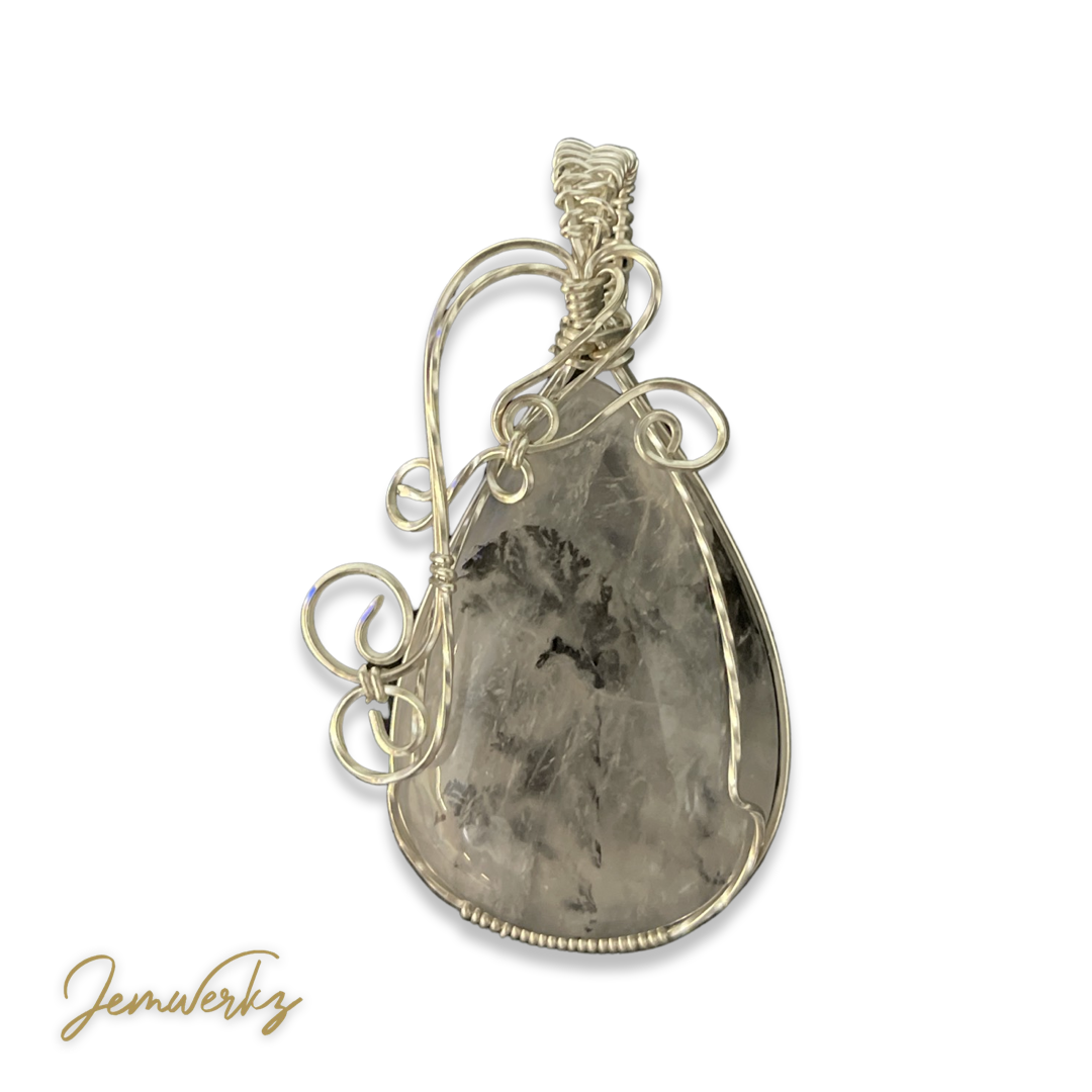 DESTINEE - Dentritic Agate Wire-wrapped Pendant