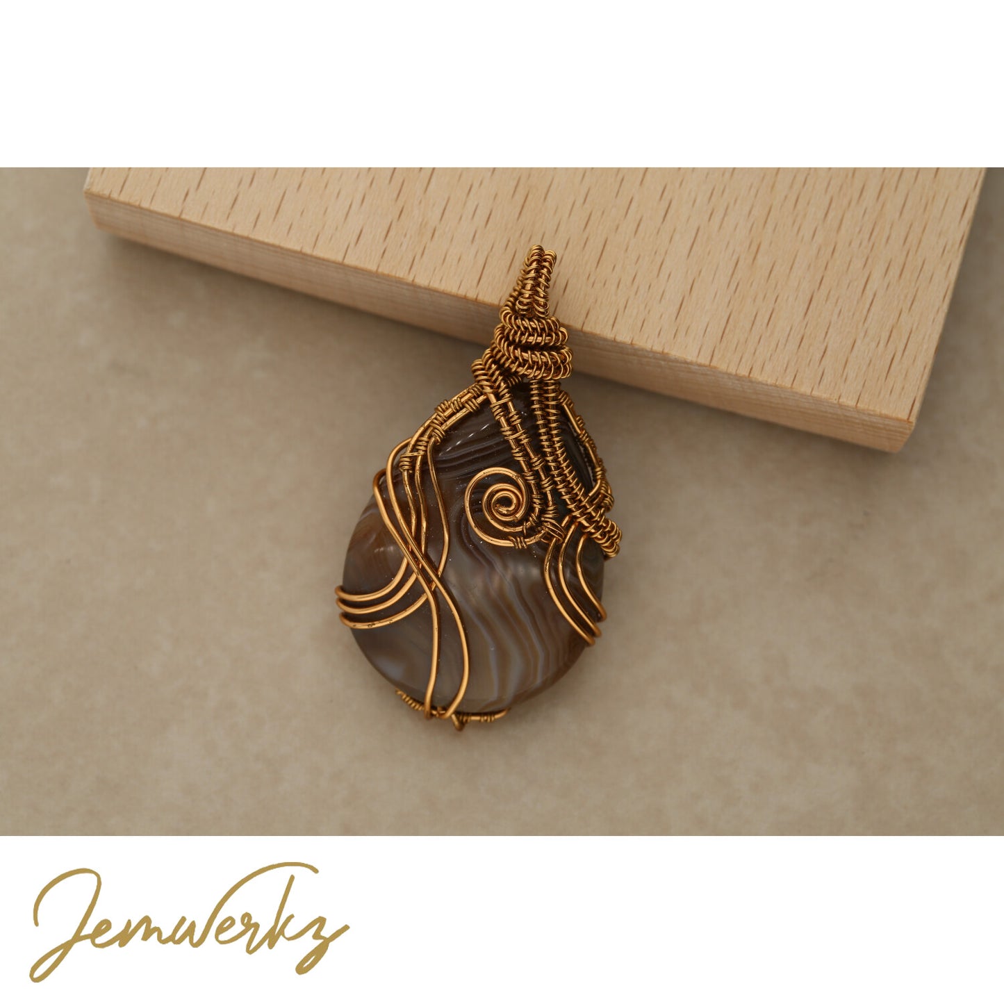 Wire Wrap Square Stone | Square Stone Necklace | jemwerkz
