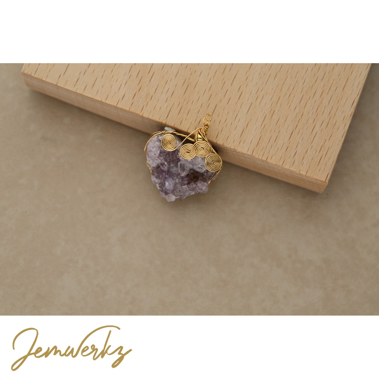 Amethyst Geode Pendant | Wire Wrapped Pendant | ANGELA 1.4 | Jemwerkz