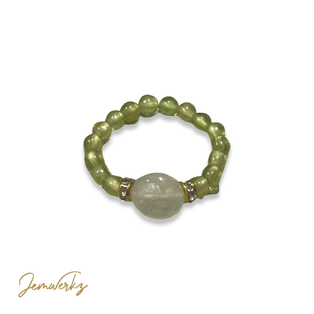 PIERA - Peridot with Morganite Freeform Ring