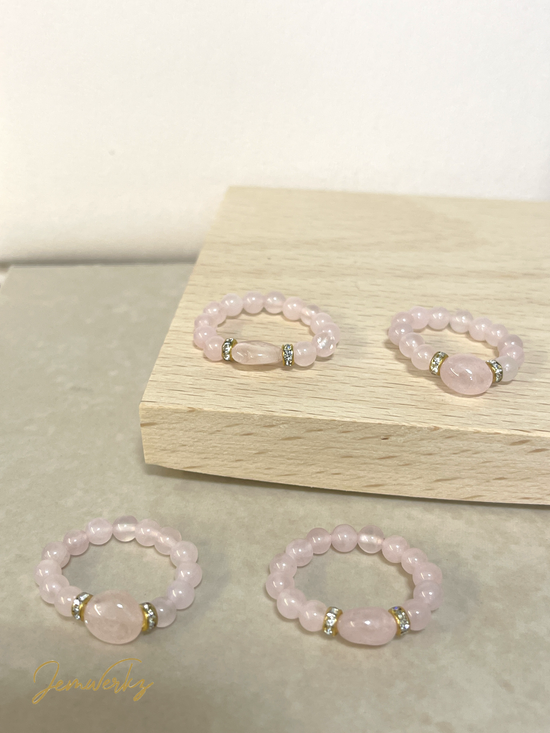 Load image into Gallery viewer, ROSELLE 1.0 - Rose Quartz with Morganite Freeform Ring

