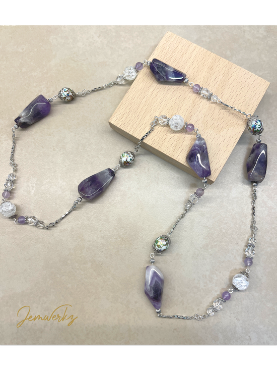 Load image into Gallery viewer, DAHLIA - Dream Amethyst Freeform Endless Necklaces
