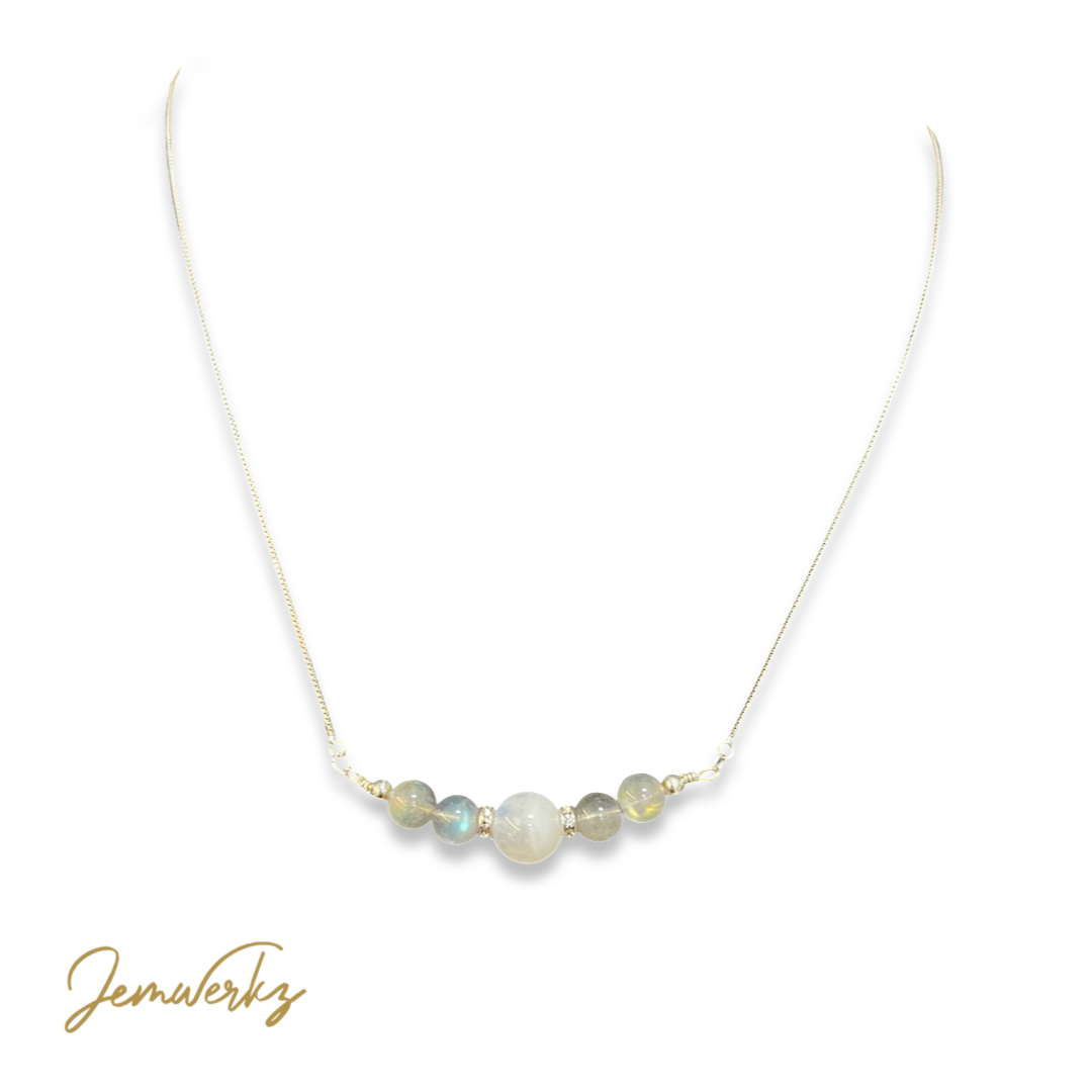 LILY 1.1 -  Moonstone and Labradorite Necklace