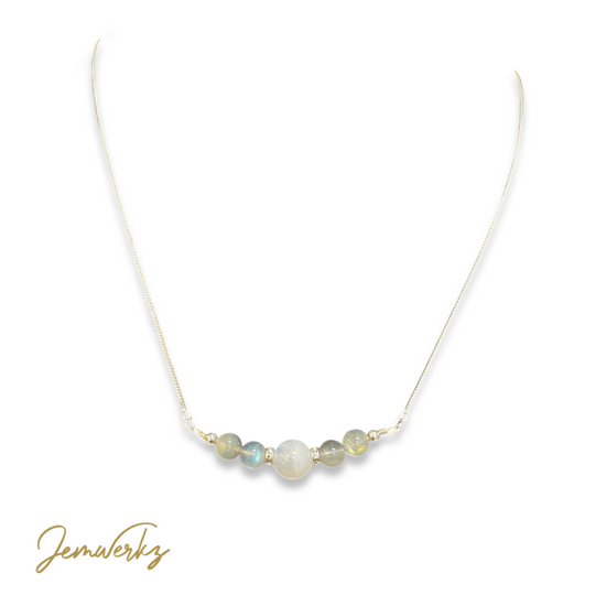 LILY 1.1 -  Moonstone and Labradorite Necklace