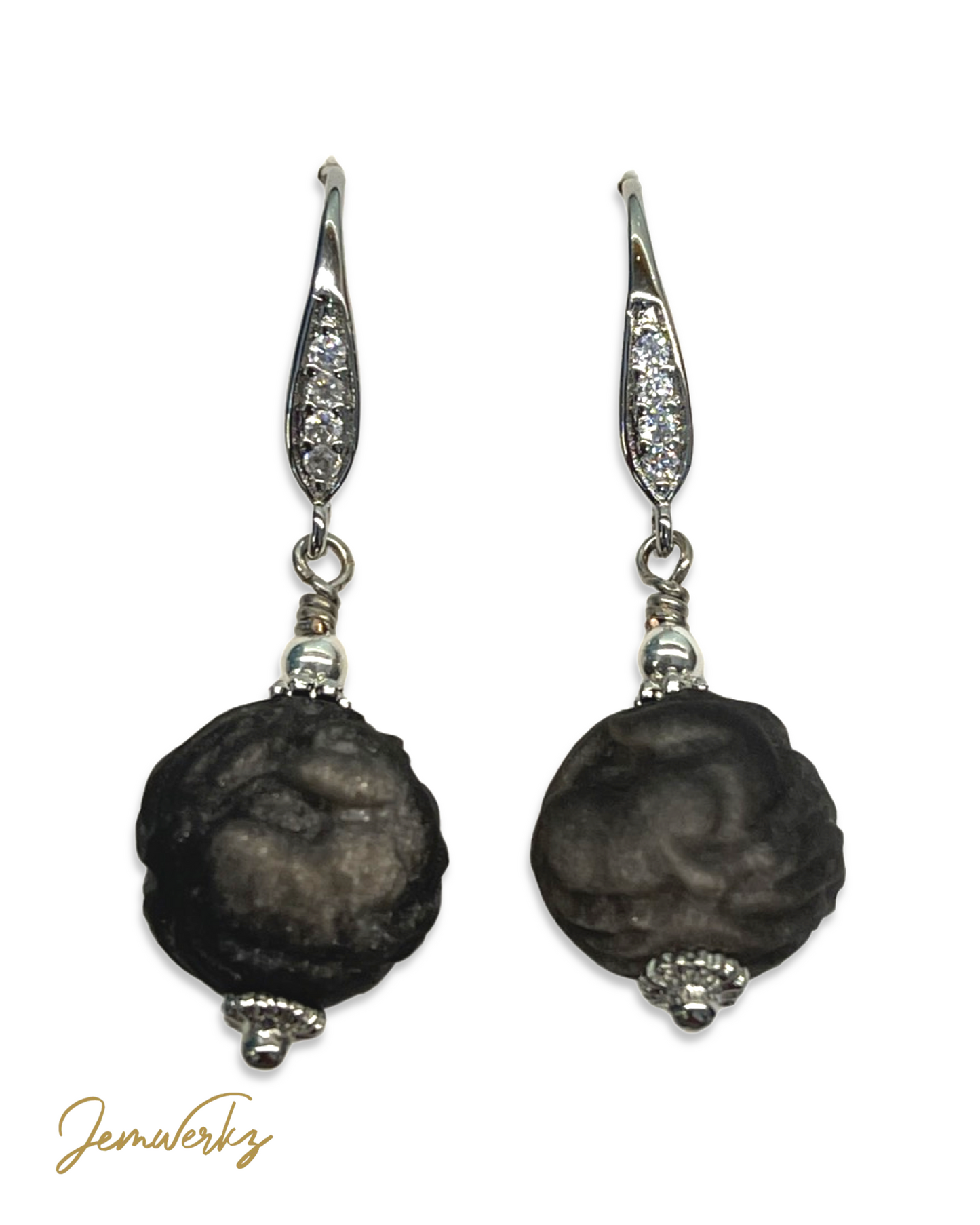 ONNORA - Obsidian Fox Bead Earrings