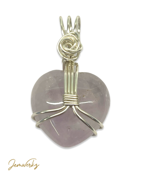 ALYCE - Amethyst Heart Wire-wrapped Pendant