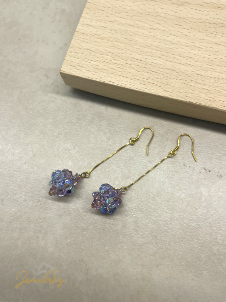 SHINON - Purple Swarovski Crystal Earrings