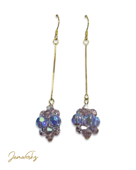 Load image into Gallery viewer, SHINON - Purple Swarovski Crystal Earrings
